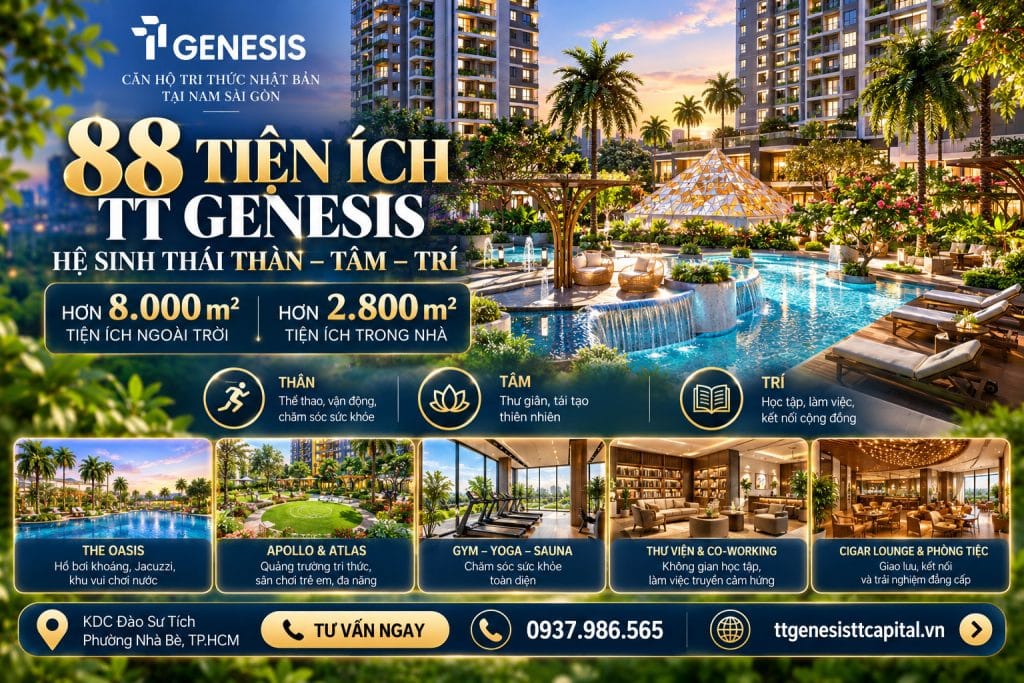 88 tiện ích TT Genesis có gì? Khám phá hệ sinh thái Thân – Tâm – Trí hơn 10.800 m²